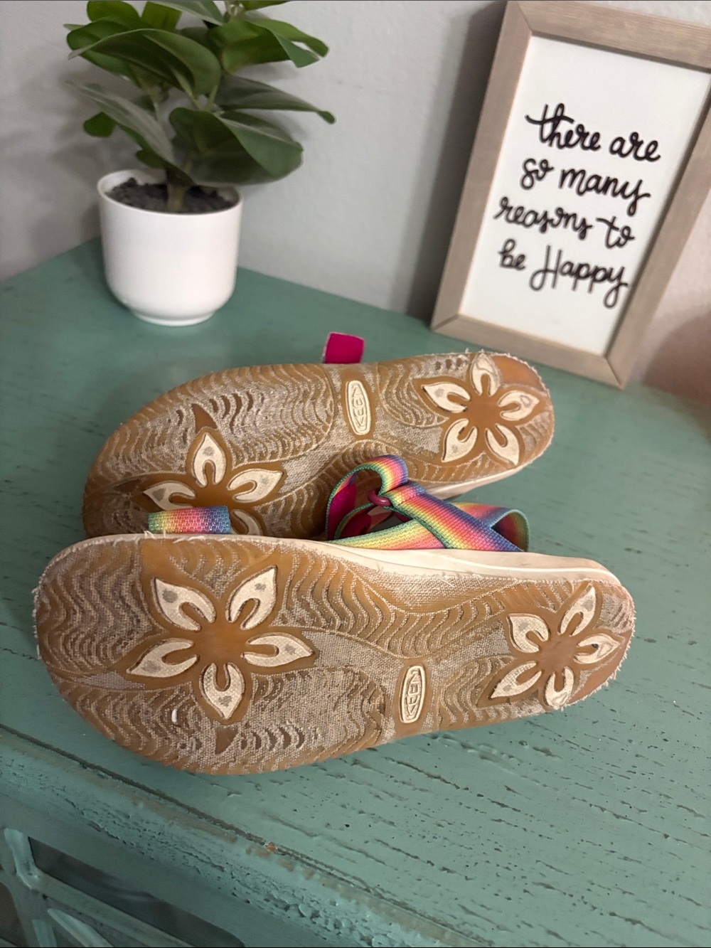 Keen Kids Rainbow Multi-Color & Pink Strappy Sandals - Picture 4 of 5